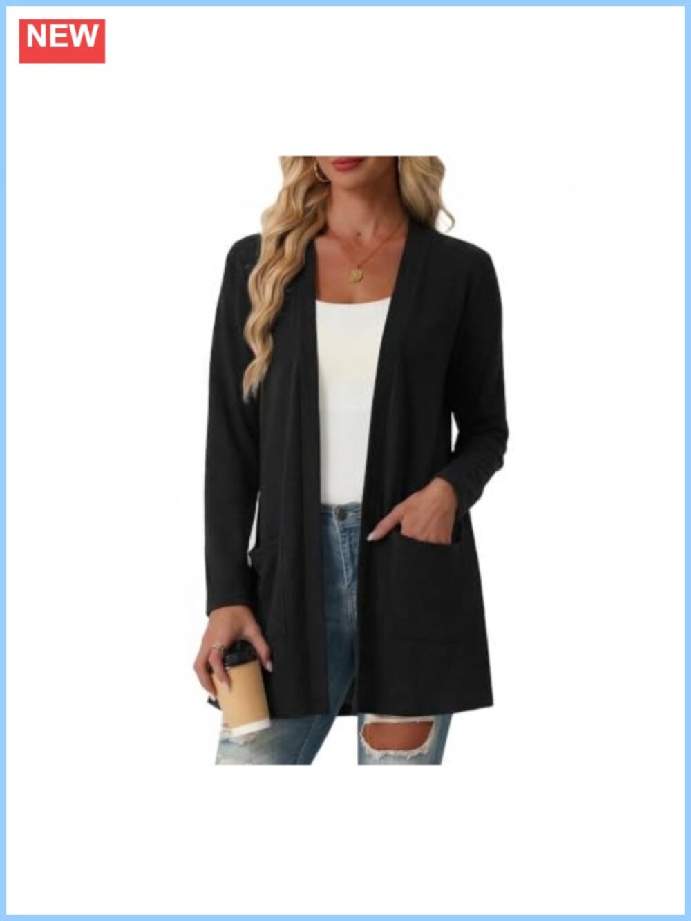 Soft Knit Long Sleeve Cardigan for Women with Pockets Sizes XS-5XL